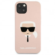 Karl Lagerfeld Head Silicone Case - дизайнерски силиконов кейс за iPhone 13 (розов) 2