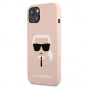 Karl Lagerfeld Head Silicone Case - дизайнерски силиконов кейс за iPhone 13 (розов) 1
