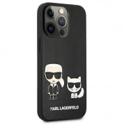 Karl Lagerfeld Karl & Choupette Ikonik Leather Case - дизайнерски кожен кейс за iPhone 13 Pro Max (черен)  3