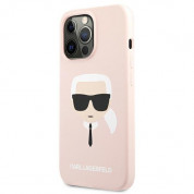 Karl Lagerfeld Head Silicone Case - дизайнерски силиконов кейс за iPhone 13 Pro Max (розов) 1