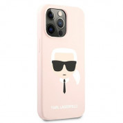 Karl Lagerfeld Head Silicone Case - дизайнерски силиконов кейс за iPhone 13 Pro Max (розов) 3