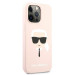 Karl Lagerfeld Head Silicone Case - дизайнерски силиконов кейс за iPhone 13 Pro Max (розов) 4