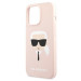 Karl Lagerfeld Head Silicone Case - дизайнерски силиконов кейс за iPhone 13 Pro Max (розов) 6