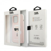 Karl Lagerfeld Head Silicone Case - дизайнерски силиконов кейс за iPhone 13 Pro Max (розов) 7
