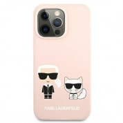 Karl Lagerfeld Karl & Choupette Silicone Case - дизайнерски силиконов кейс за iPhone 13 Pro Max (розов) 2