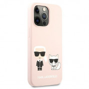 Karl Lagerfeld Karl & Choupette Silicone Case - дизайнерски силиконов кейс за iPhone 13 Pro Max (розов) 3