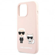 Karl Lagerfeld Karl & Choupette Silicone Case - дизайнерски силиконов кейс за iPhone 13 Pro Max (розов) 5