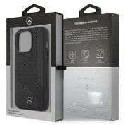 Mercedes-Benz Perforated Area Genuine Leather Hard Case - дизайнерски кожен кейс (естествена кожа) за iPhone 13 Pro (черен) 7