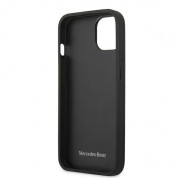 Mercedes Perforated Area Genuine Leather Hard Case - дизайнерски кожен кейс (естествена кожа) за iPhone 13 (черен) 6
