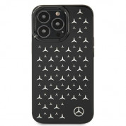 Mercedes-Benz Silver Stars Pattern Silicone Case - дизайнерски силиконов калъф за iPhone 13 Pro (черен) 2