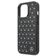 Mercedes-Benz Silver Stars Pattern Silicone Case - дизайнерски силиконов калъф за iPhone 13 Pro (черен) 5