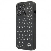 Mercedes-Benz Silver Stars Pattern Silicone Case - дизайнерски силиконов калъф за iPhone 13 Pro (черен) 1