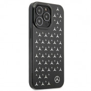 Mercedes-Benz Silver Stars Pattern Silicone Case - дизайнерски силиконов калъф за iPhone 13 Pro Max (черен) 3