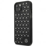 Mercedes-Benz Silver Stars Pattern Silicone Case - дизайнерски силиконов калъф за iPhone 13 (черен) 1