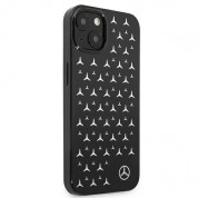 Mercedes-Benz Silver Stars Pattern Silicone Case - дизайнерски силиконов калъф за iPhone 13 (черен) 3