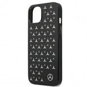 Mercedes-Benz Silver Stars Pattern Silicone Case - дизайнерски силиконов калъф за iPhone 13 (черен) 5