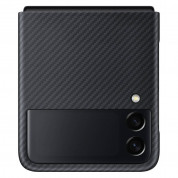 Samsung Aramid Cover Case (EF-XF711SBEGWW) - оригинален качествен тънък матиран кейс за Samsung Galaxy Z Flip 3 (черен) 7