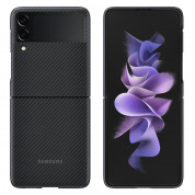Samsung Aramid Cover Case (EF-XF711SBEGWW) - оригинален качествен тънък матиран кейс за Samsung Galaxy Z Flip 3 (черен)