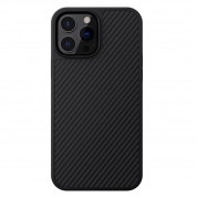 Nillkin Synthetic Fiber Carbon Case - силиконов (TPU) калъф за iPhone 13 Pro Max (черен)