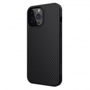 Nillkin Synthetic Fiber Carbon Case - силиконов (TPU) калъф за iPhone 13 Pro Max (черен) 2