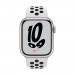 Apple Watch Nike Series 7 GPS, 41mm Starlight Aluminium Case with Pure Platinum/Black Nike Sport Band - умен часовник от Apple 2