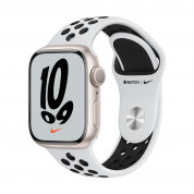 Apple Watch Nike Series 7 GPS, 41mm Starlight Aluminium Case with Pure Platinum/Black Nike Sport Band - умен часовник от Apple