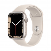 Apple Watch Series 7 GPS, 45mm Starlight Aluminium Case with Starlight Sport Band - умен часовник от Apple