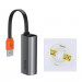 Baseus Steel Cannon USB-A to Ethernet Adapter (CAHUB-AD0G) - адаптер за свързване от USB-A към Ethernet жичен интернет (тъмносив) 2