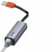 Baseus Steel Cannon USB-A to Ethernet Adapter (CAHUB-AD0G) - адаптер за свързване от USB-A към Ethernet жичен интернет (тъмносив) 3