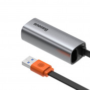Baseus Steel Cannon USB-A to Ethernet Adapter (CAHUB-AD0G) - адаптер за свързване от USB-A към Ethernet жичен интернет (тъмносив) 4
