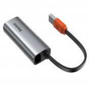 Baseus Steel Cannon USB-A to Ethernet Adapter (CAHUB-AD0G) - адаптер за свързване от USB-A към Ethernet жичен интернет (тъмносив) 3