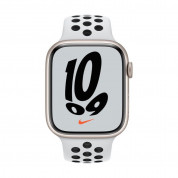 Apple Watch Nike Series 7 GPS, 45mm Starlight Aluminium Case with Pure Platinum/Black Nike Sport Band - умен часовник от Apple 1