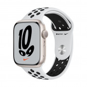 Apple Watch Nike Series 7 GPS, 45mm Starlight Aluminium Case with Pure Platinum/Black Nike Sport Band - умен часовник от Apple