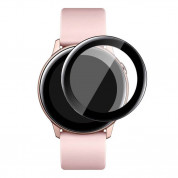 Premium Tempered Glass - защитно покритие с извити ръбове за дисплея на Samsung Galaxy Watch Active 2 40mm (черен-прозрачен)