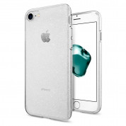 Spigen Liquid Crystal Glitter Case - тънък силиконов (TPU) калъф за iPhone SE (2022), iPhone SE (2020), iPhone 8, iPhone 7 (прозрачен) 