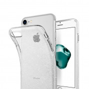 Spigen Liquid Crystal Glitter Case - тънък силиконов (TPU) калъф за iPhone SE (2022), iPhone SE (2020), iPhone 8, iPhone 7 (прозрачен)  1