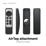 Elago R5 AirTag Case - удароустойчив силиконов калъф за Apple TV Siri Remote (2021) (черен) 3