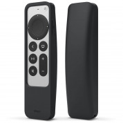 Elago R5 AirTag Case - удароустойчив силиконов калъф за Apple TV Siri Remote (2021) (черен)