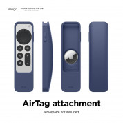Elago R5 AirTag Case - удароустойчив силиконов калъф за Apple TV Siri Remote (2021) (тъмносин) 3