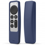 Elago R5 AirTag Case - удароустойчив силиконов калъф за Apple TV Siri Remote (2021) (тъмносин)