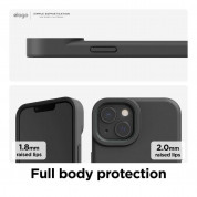 Elago Glide Case - удароустойчив силиконов (TPU) калъф за iPhone 13 (тъмносив-зелен) 3