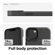 Elago Glide Case - удароустойчив силиконов (TPU) калъф за iPhone 13 (тъмносив-черен) 3