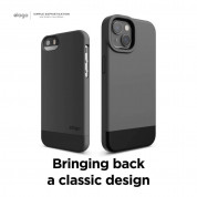 Elago Glide Case - удароустойчив силиконов (TPU) калъф за iPhone 13 (тъмносив-черен) 7
