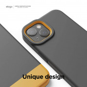 Elago Glide Case - удароустойчив силиконов (TPU) калъф за iPhone 13 (тъмносив-жълт) 2