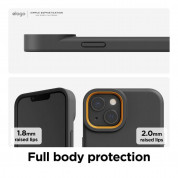 Elago Glide Case - удароустойчив силиконов (TPU) калъф за iPhone 13 (тъмносив-жълт) 3