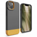 Elago Glide Case - удароустойчив силиконов (TPU) калъф за iPhone 13 (тъмносив-жълт) 1