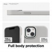 Elago Glide Case - удароустойчив силиконов (TPU) калъф за iPhone 13 (сив-зелен) 3