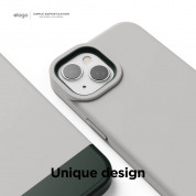 Elago Glide Case - удароустойчив силиконов (TPU) калъф за iPhone 13 (сив-зелен) 2