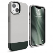 Elago Glide Case - удароустойчив силиконов (TPU) калъф за iPhone 13 (сив-зелен)
