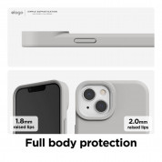 Elago Glide Case - удароустойчив силиконов (TPU) калъф за iPhone 13 (сив-бял) 3